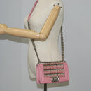 CHANEL Chain Matelasse Boy Chanel 20 Bag Lamb Skin Pink CC Auth BA1257AM-23