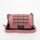 CHANEL Chain Matelasse Boy Chanel 20 Bag Lamb Skin Pink CC Auth BA1257AM-24
