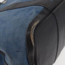 HERMES Garden Party PM Hand Bag Canvas Blue Silver Auth BA12580-15