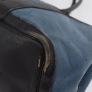 HERMES Garden Party PM Hand Bag Canvas Blue Silver Auth BA12580-16