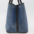 HERMES Garden Party PM Hand Bag Canvas Blue Silver Auth BA12580-4