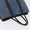 HERMES Garden Party PM Hand Bag Canvas Blue Silver Auth BA12580-7