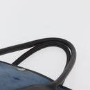 HERMES Garden Party PM Hand Bag Canvas Blue Silver Auth BA12580-14