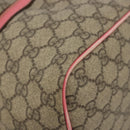GUCCI GG Supreme Boston Bag PVC Beige Gold 193603 Auth BA12581-10