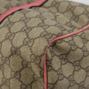 GUCCI GG Supreme Boston Bag PVC Beige Gold 193603 Auth BA12581-12