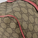 GUCCI GG Supreme Boston Bag PVC Beige Gold 193603 Auth BA12581-13