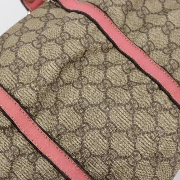 GUCCI GG Supreme Boston Bag PVC Beige Gold 193603 Auth BA12581