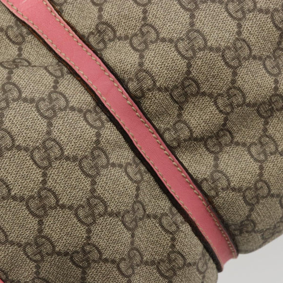 GUCCI GG Supreme Boston Bag PVC Beige Gold 193603 Auth BA12581