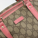GUCCI GG Supreme Boston Bag PVC Beige Gold 193603 Auth BA12581-16