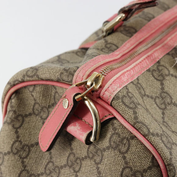 GUCCI GG Supreme Boston Bag PVC Beige Gold 193603 Auth BA12581