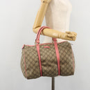 GUCCI GG Supreme Boston Bag PVC Beige Gold 193603 Auth BA12581-24