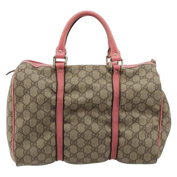 GUCCI GG Supreme Boston Bag PVC Beige Gold 193603 Auth BA12581