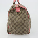 GUCCI GG Supreme Boston Bag PVC Beige Gold 193603 Auth BA12581-4