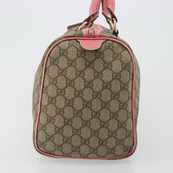 GUCCI GG Supreme Boston Bag PVC Beige Gold 193603 Auth BA12581
