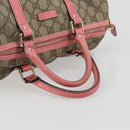 GUCCI GG Supreme Boston Bag PVC Beige Gold 193603 Auth BA12581-7