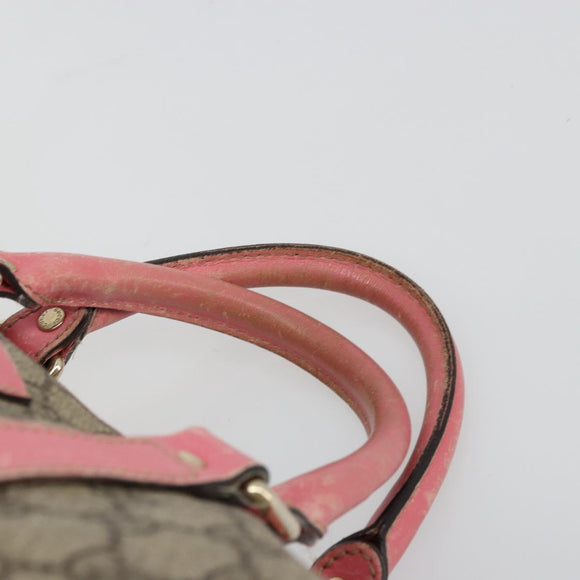GUCCI GG Supreme Boston Bag PVC Beige Gold 193603 Auth BA12581