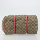 GUCCI GG Supreme Boston Bag PVC Beige Gold 193603 Auth BA12581-9