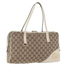 GUCCI GG Canvas Tote Bag Beige Gold 169971 Auth BA12582-1