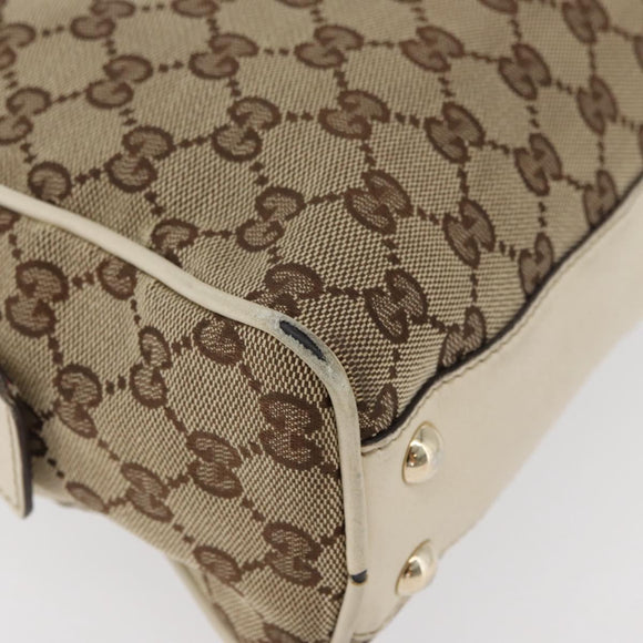 GUCCI GG Canvas Tote Bag Beige Gold 169971 Auth BA12582