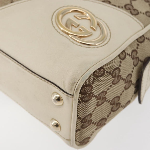 GUCCI GG Canvas Tote Bag Beige Gold 169971 Auth BA12582