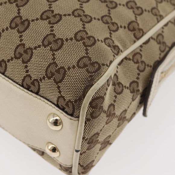 GUCCI GG Canvas Tote Bag Beige Gold 169971 Auth BA12582