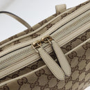 GUCCI GG Canvas Tote Bag Beige Gold 169971 Auth BA12582-14
