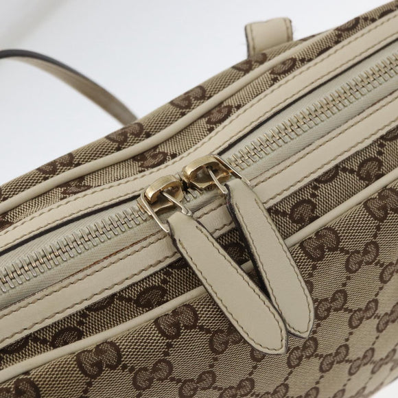 GUCCI GG Canvas Tote Bag Beige Gold 169971 Auth BA12582