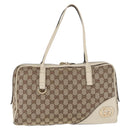 GUCCI GG Canvas Tote Bag Beige Gold 169971 Auth BA12582-2