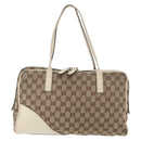 GUCCI GG Canvas Tote Bag Beige Gold 169971 Auth BA12582-3
