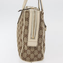 GUCCI GG Canvas Tote Bag Beige Gold 169971 Auth BA12582-5
