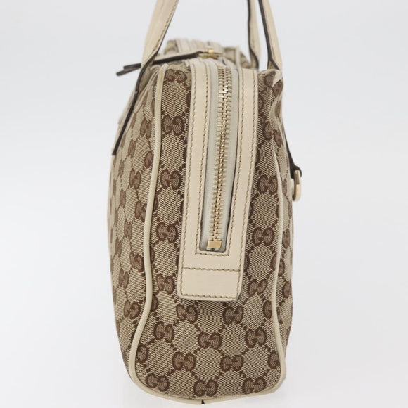 GUCCI GG Canvas Tote Bag Beige Gold 169971 Auth BA12582