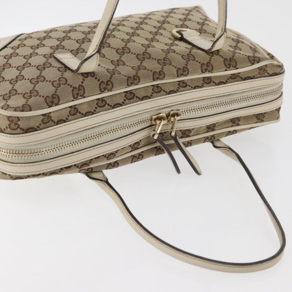 GUCCI GG Canvas Tote Bag Beige Gold 169971 Auth BA12582