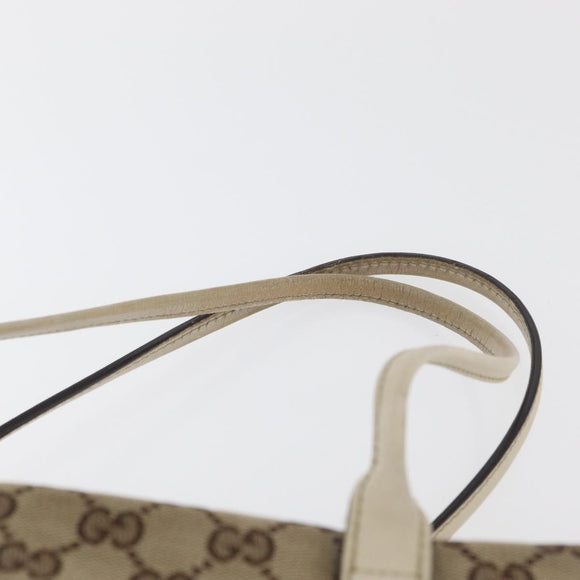 GUCCI GG Canvas Tote Bag Beige Gold 169971 Auth BA12582