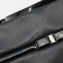Salvatore Ferragamo Vara Ribbon Shoulder Bag Leather Silver Black Auth BA12583-15