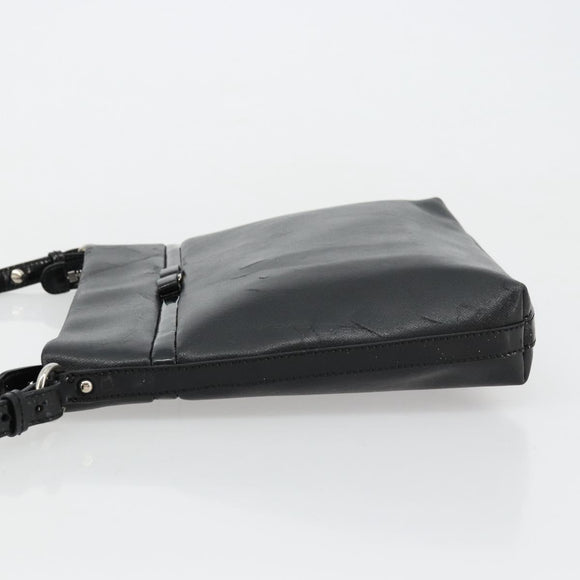 Salvatore Ferragamo Vara Ribbon Shoulder Bag Leather Silver Black Auth BA12583