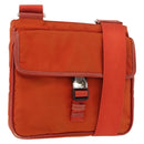 PRADA Shoulder Bag Nylon Orange Silver Auth BA12584A-1