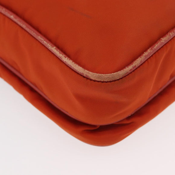 PRADA Shoulder Bag Nylon Orange Silver Auth BA12584A