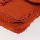 PRADA Shoulder Bag Nylon Orange Silver Auth BA12584A-13