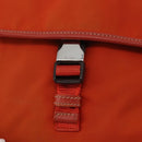 PRADA Shoulder Bag Nylon Orange Silver Auth BA12584A-14
