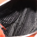 PRADA Shoulder Bag Nylon Orange Silver Auth BA12584A-18