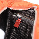 PRADA Shoulder Bag Nylon Orange Silver Auth BA12584A-21