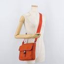PRADA Shoulder Bag Nylon Orange Silver Auth BA12584A-26