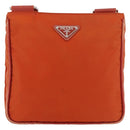 PRADA Shoulder Bag Nylon Orange Silver Auth BA12584A-3