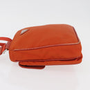 PRADA Shoulder Bag Nylon Orange Silver Auth BA12584A-5