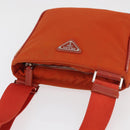 PRADA Shoulder Bag Nylon Orange Silver Auth BA12584A-6
