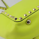 VALENTINO Tote Bag Leather 2way Yellow Gold Auth BA12585A-18