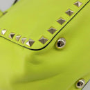 VALENTINO Tote Bag Leather 2way Yellow Gold Auth BA12585A-20