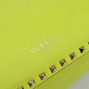 VALENTINO Tote Bag Leather 2way Yellow Gold Auth BA12585A-21