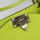 VALENTINO Tote Bag Leather 2way Yellow Gold Auth BA12585A-22