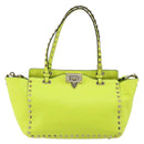 VALENTINO Tote Bag Leather 2way Yellow Gold Auth BA12585A-13